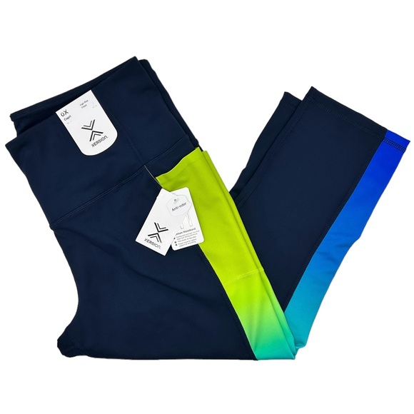 Xersion Women’s Plus Size Blue Move High Rise Quick Dry Plus Workout Capris - Picture 7 of 11